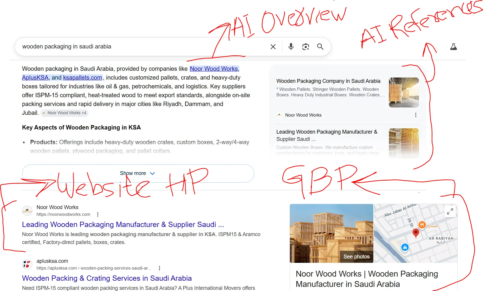 Noor wood works AIO-AIreferences-GBP-and-organic-website-ranking