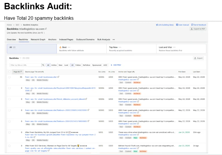 backlinks audit services